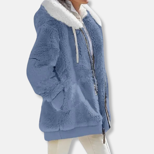 EB | Fleece Übergroße Fleecejacke Kapuzen-Reißverschlussjacke