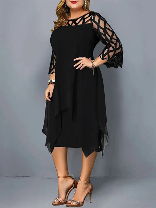 EB | Elegantes Plus Size Spitzen Midi Kleid