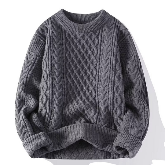 EB | Strickpullover Weiches Kabelstrick Rundhals Langarm Bequeme Passform