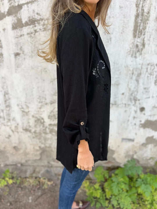 EB | Blazer mit Stickerei und Ausschnitten Klassischer Schnitt Raffiniert und Einzigartig