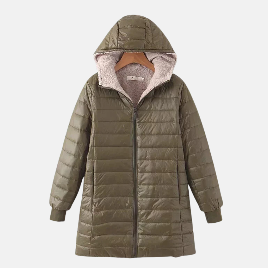 EB | Steppjacke - Mittellang - Lockere Passform - Fleece-Futter - Kapuze