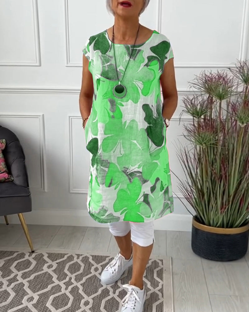 EB | Lässiges Longtop mit Farbenfrohem Blumenprint