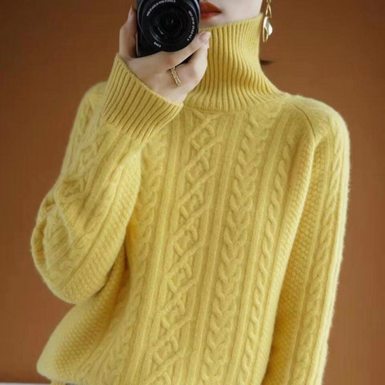 EB | Pullover aus Strick für Frauen mit warmem Rollkragen
