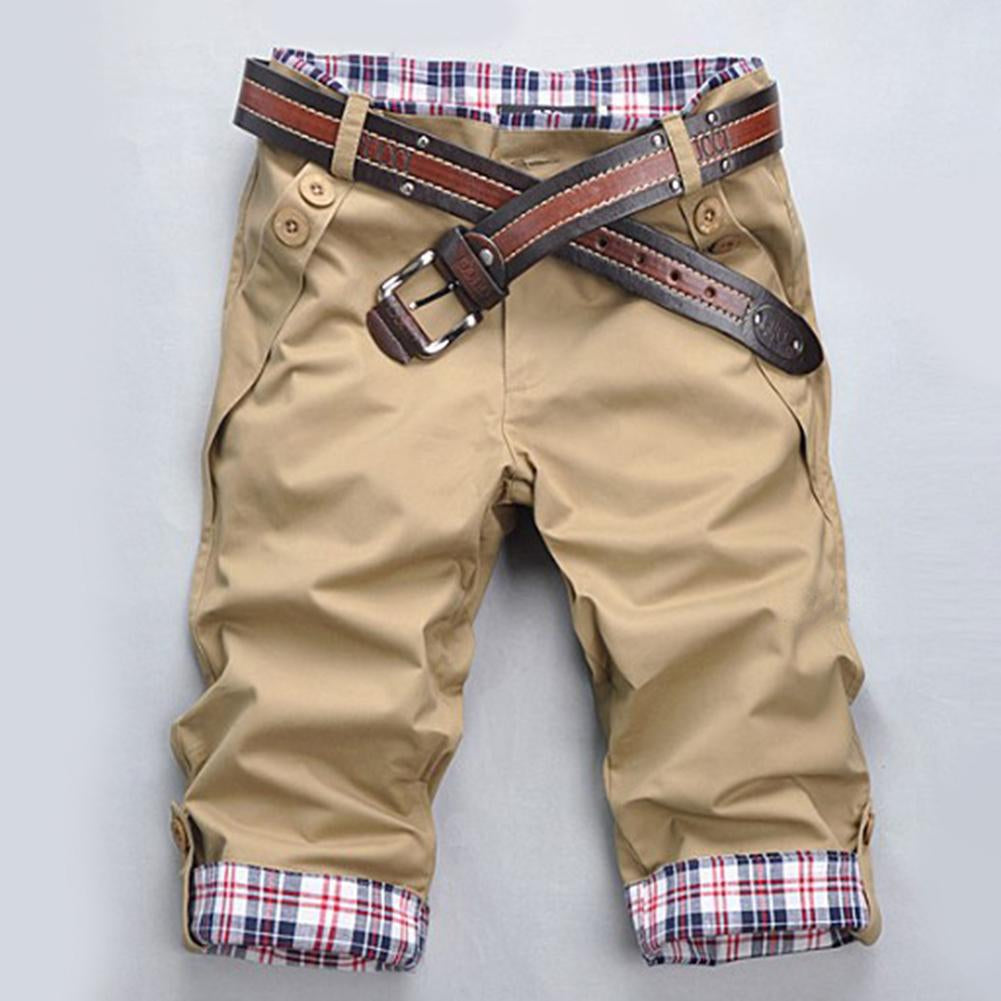 EB – Hochwertige Shorts mit Gürtel und Karomuster