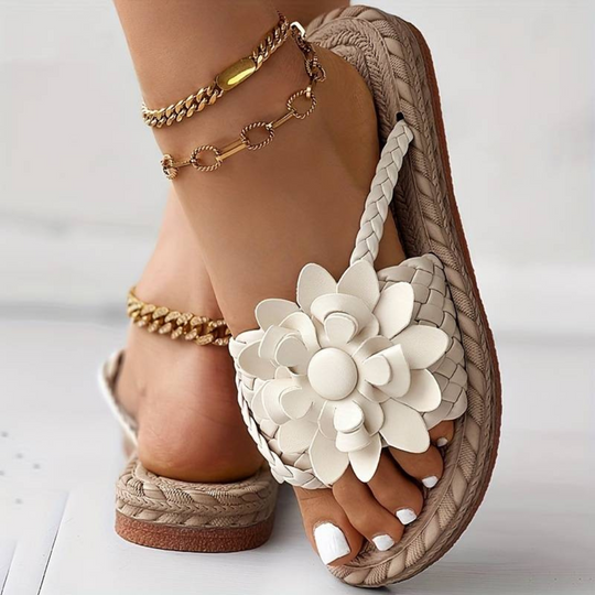 EB | Damen-Sandalen mit Offener Zehenspitze und Eleganten Geflochtenen Riemen
