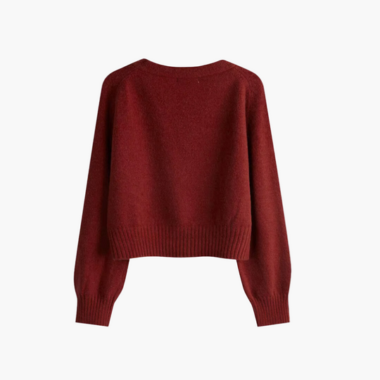EB | Strickjacke mit V-Ausschnitt und Schräger Knopfleiste - Moderner Cardigan für Alltag und Büro
