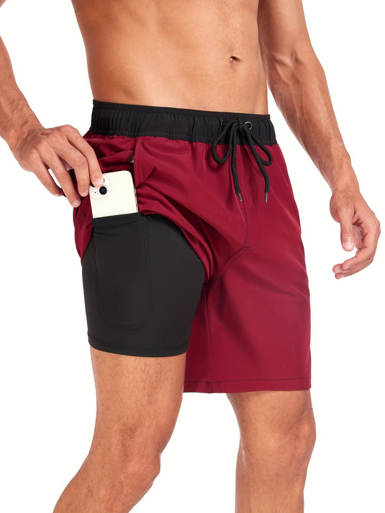 EB | Schnell Trocknende Herren Badehose Doppelschicht Design
