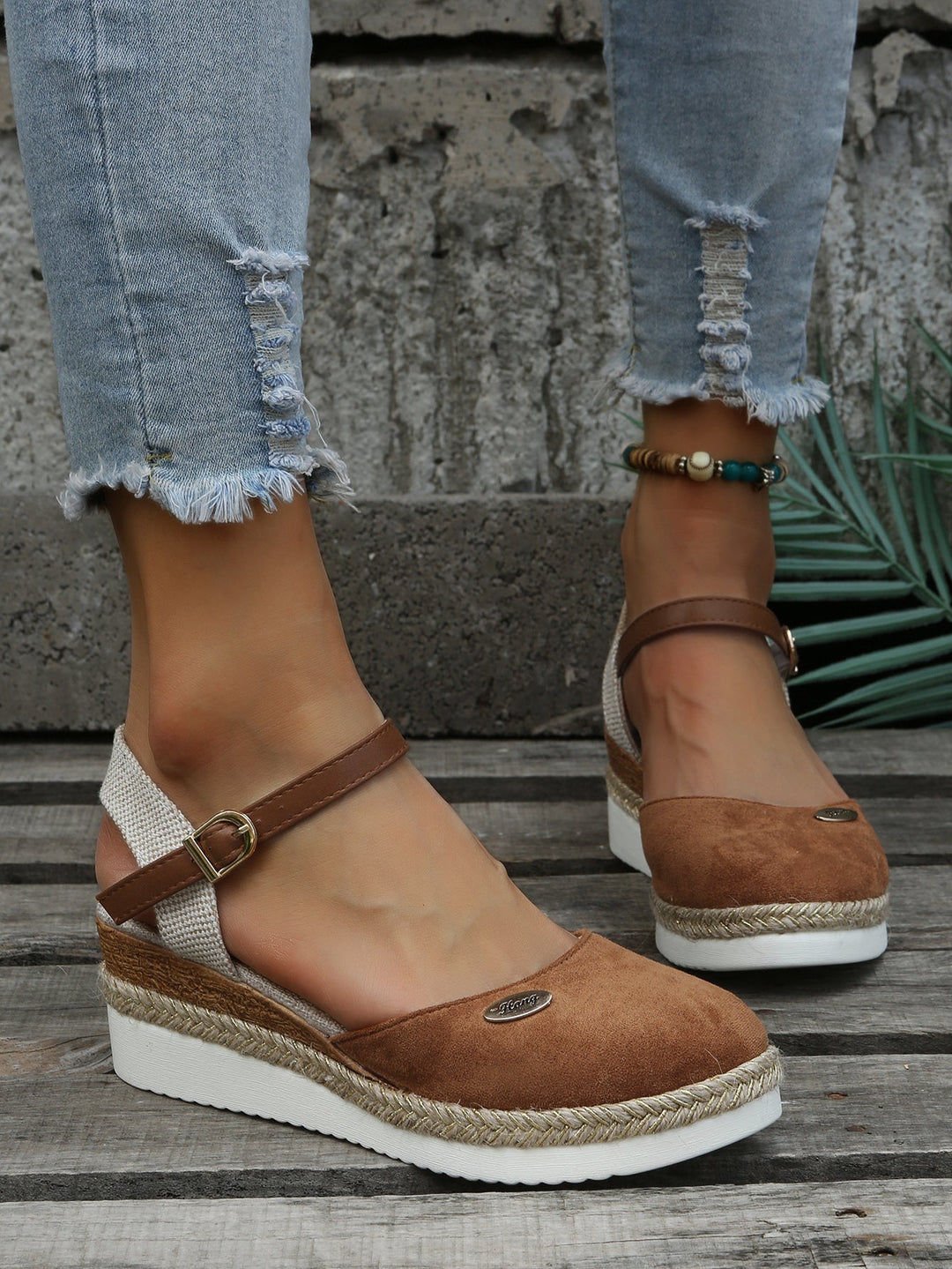 EB | Orthopädische Trendy Braune Espadrilles