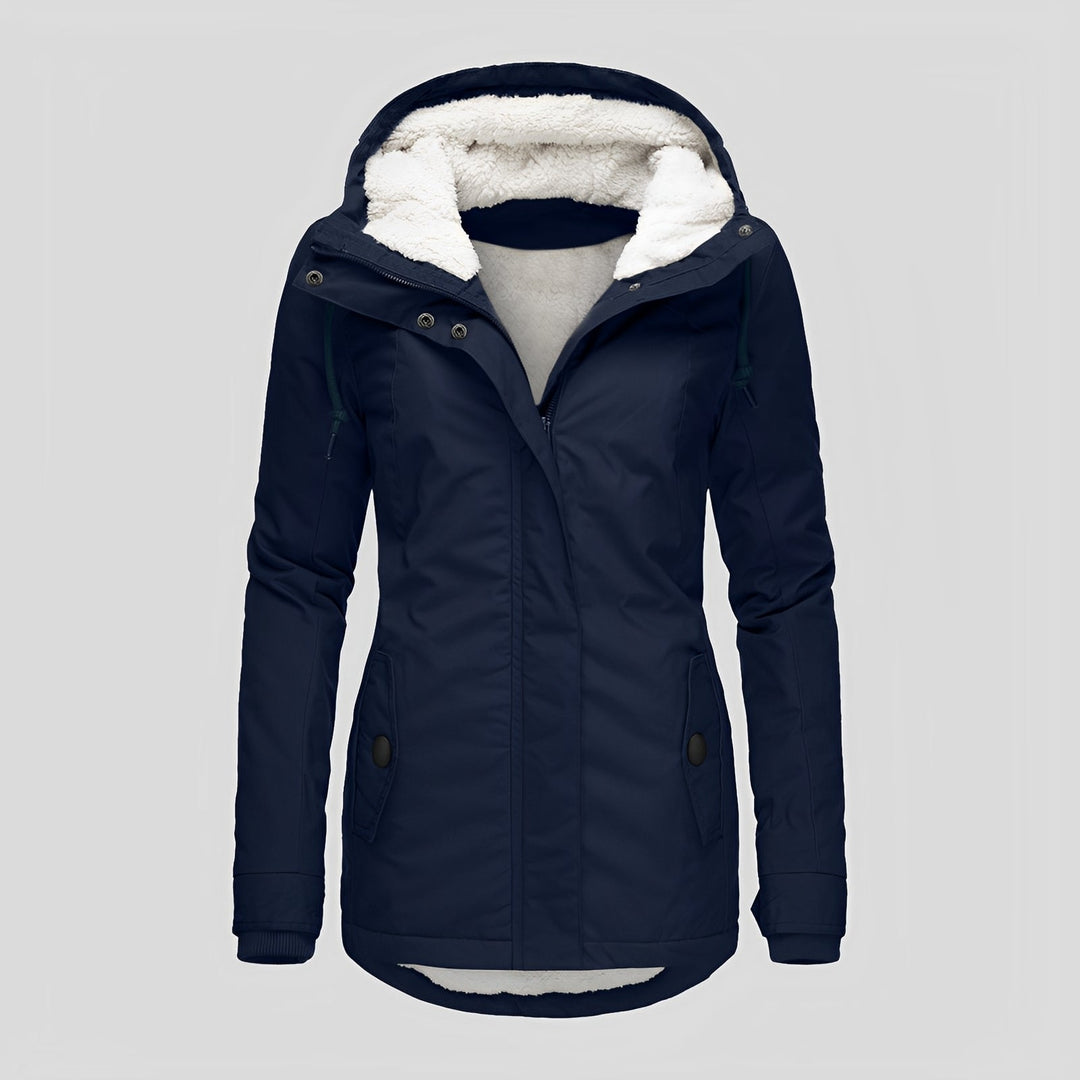 EB | Warmer Plissierte Jacke mit Kapuze für Frauen