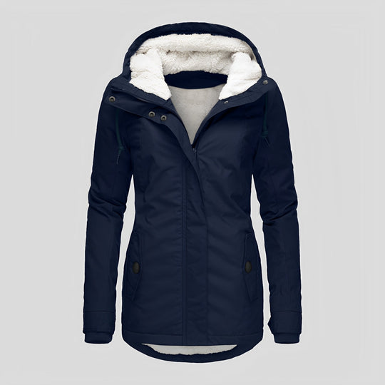 EB | Warmer Plissierte Jacke mit Kapuze für Frauen