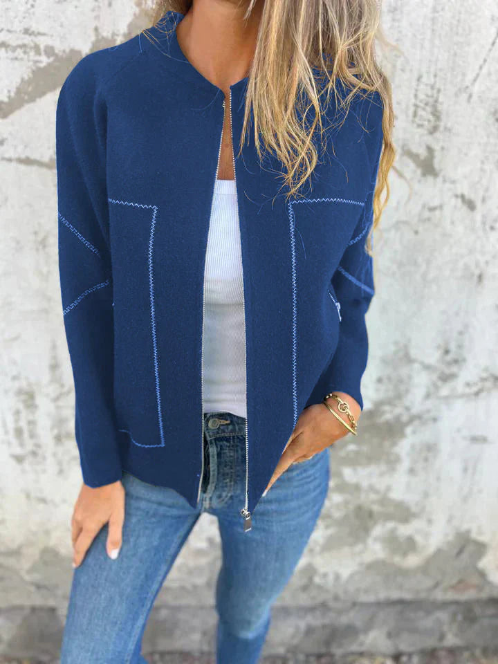 EB | Trendiger Cardigan mit Reißverschluss Gemütlicher Look Modisch und Vielseitig