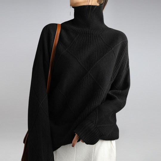 EB | Damenpullover - Rollkragen Lockere Passform Pullover