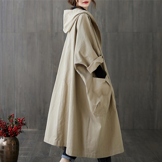 EB | Trenchcoat Lang für Frauen Warm