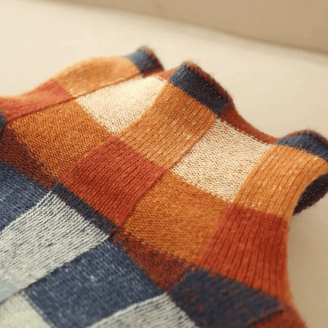 EB | Sweater - Cashmere Patchwork-Turtleneck-Strick