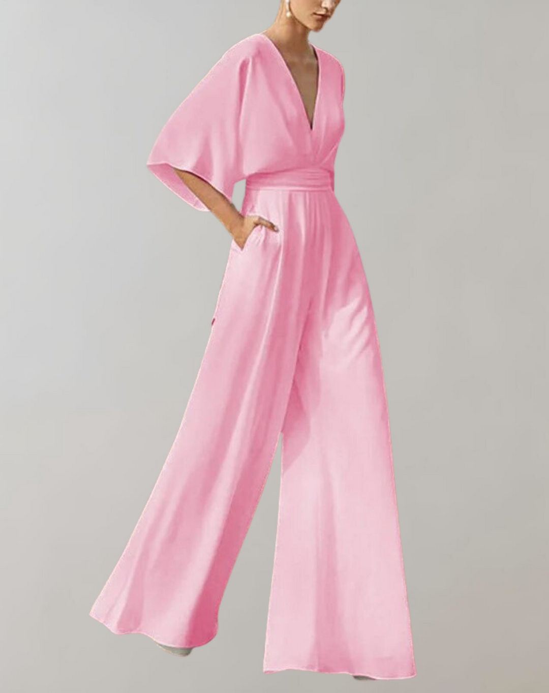 EB Damen Jumpsuit mit V-Ausschnitt und weitem Bein