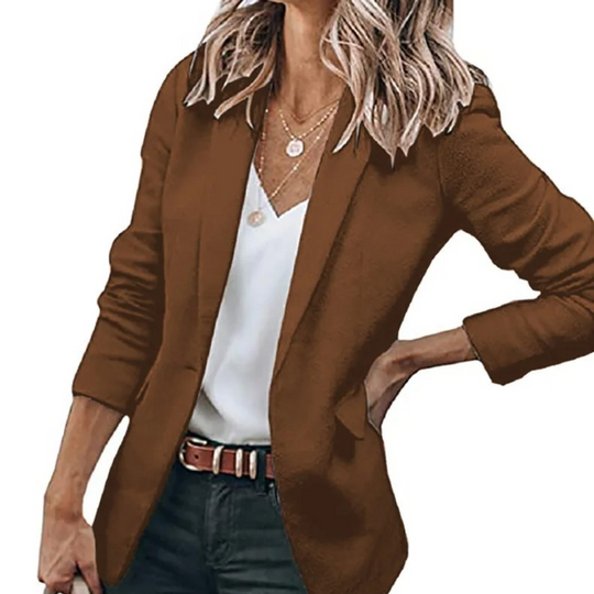 EB Blazer Damen Puffärmel, Locker Schwarz