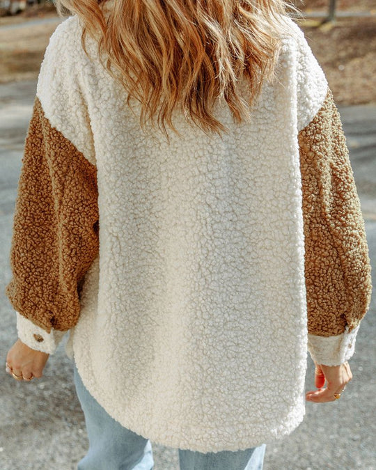 EB | Color Block Sherpa-Jacke mit Taschen