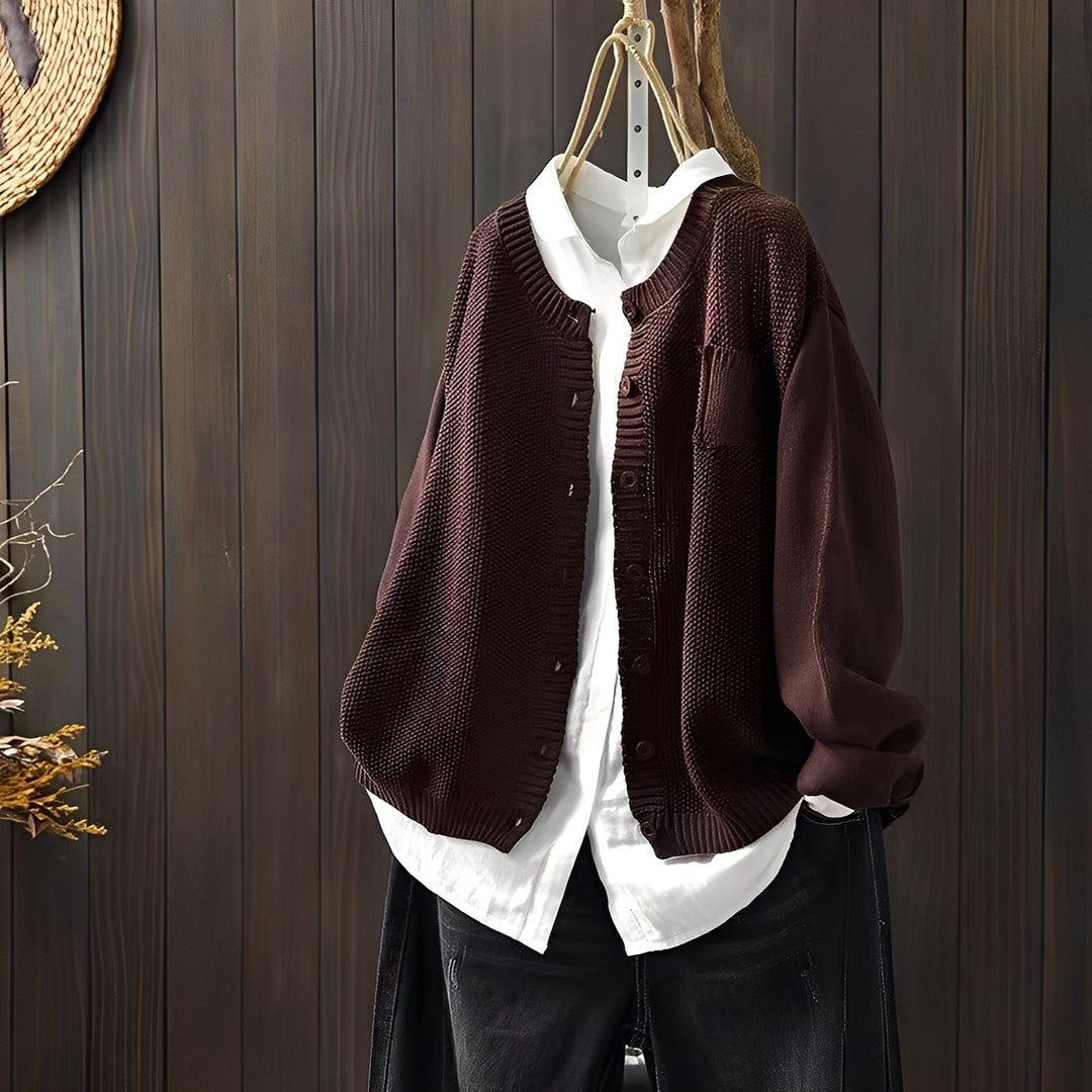 EB | Klassische, locker sitzende Strickjacke für Frauen