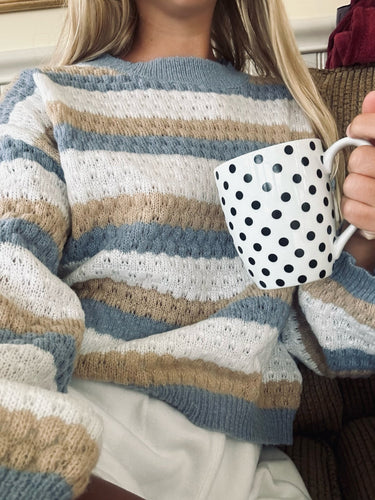 EB | Bequemer gestreifter Strickpullover ideal für den Winter