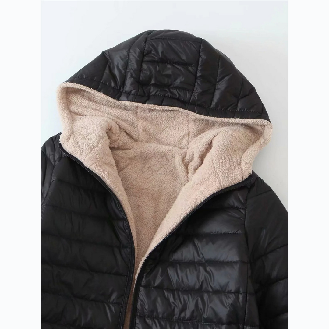 EB | Luxuriöse Fleecegefütterte gepolsterte Jacke mit Kapuze für zusätzlichen Komfort Ideal für Herbst/Winter