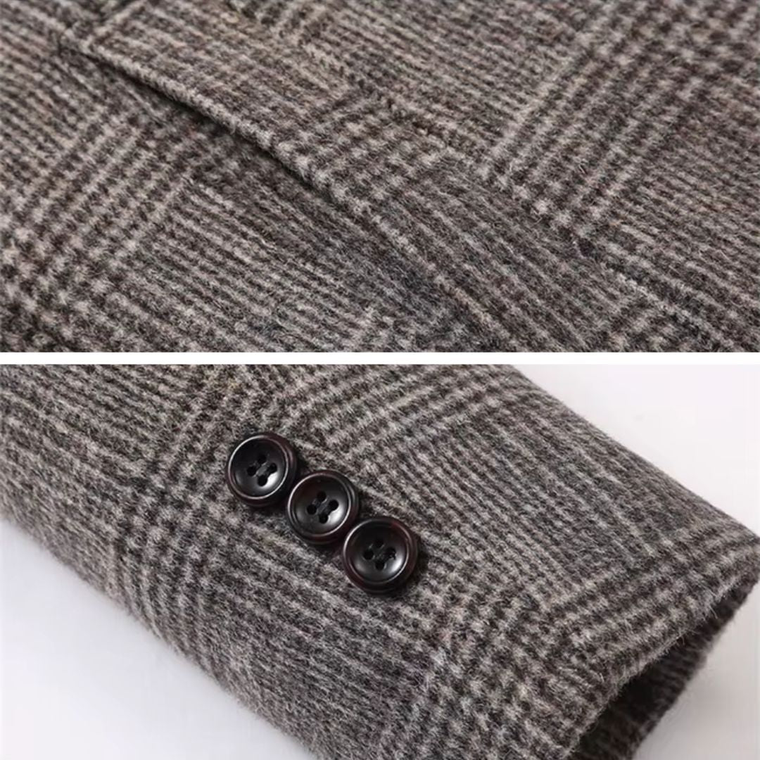EB | Karierter Woll-Trenchcoat