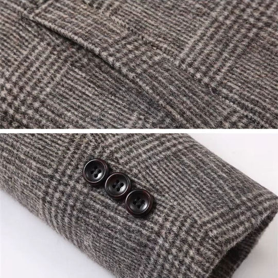 EB | Karierter Woll-Trenchcoat