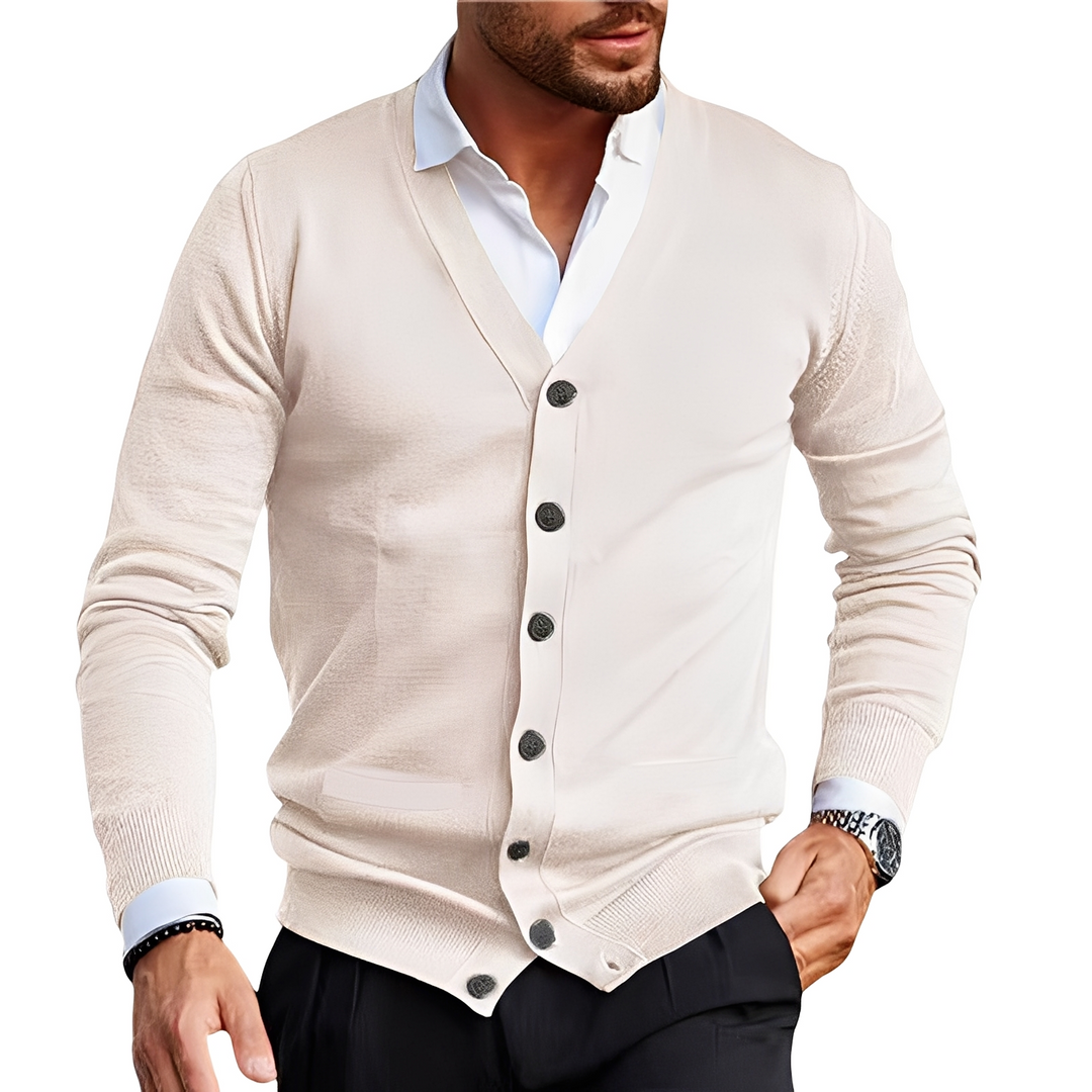 EB | Eleganter Cardigan mit Knopfblende für Herren