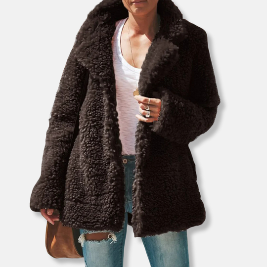 EB | Fleece Teddy Mantel | Oversized Reverskragenmantel