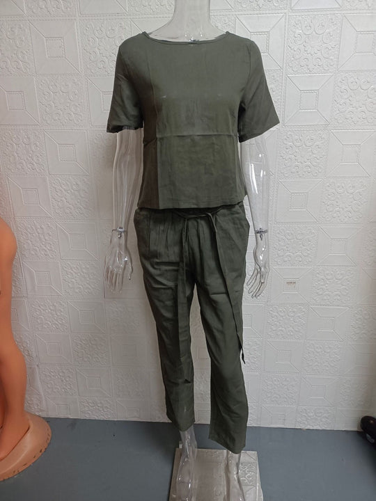 EB | Übergroße Bluse Hose mit weitem Bein Retro zweiteiliges Set