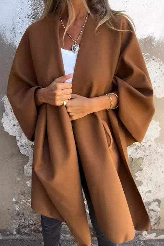 EB | lässige V-Ausschnitt Stola Cape Jacke