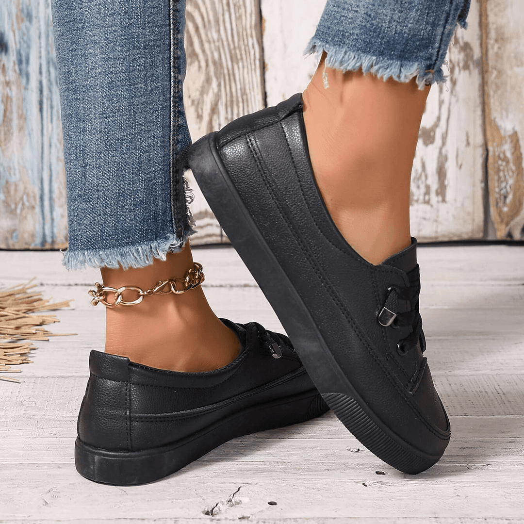 Damen Schnürung Orthopädische Flache Schuhe EB