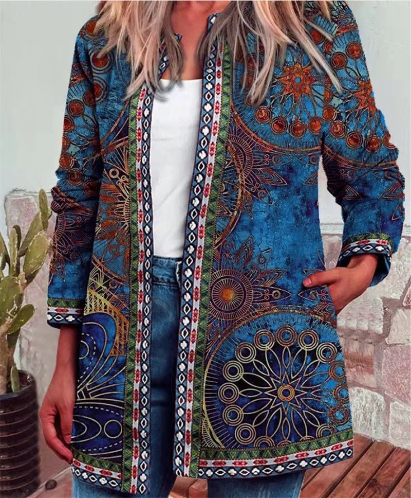 EB | Boho Jacke mit Farbenfrohem Muster