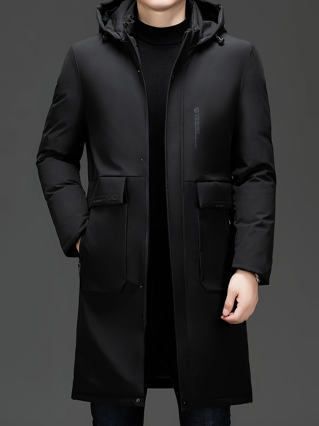 EB | Lange Winterjacke mit Kapuze Polyester Warm und Windabweisend