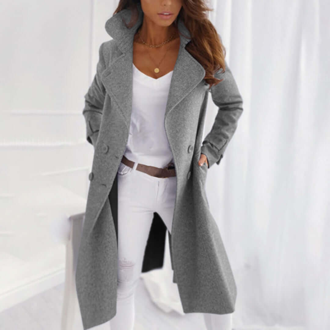 EB | Damen Mid-Length Fleece Trenchcoat