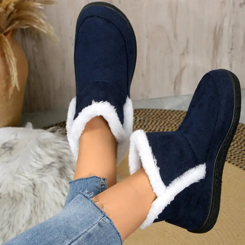 EB | Damen Plüschfell Winter Stiefeletten