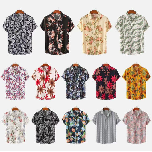 EB | Floral kurzärmeliges Blumenhemd Männer