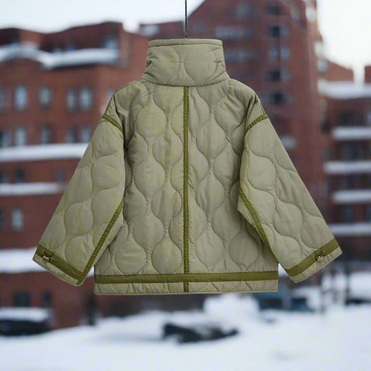 EB | Baumwolljacke in Hüftlänge mit Stehkragen und Kordelzug