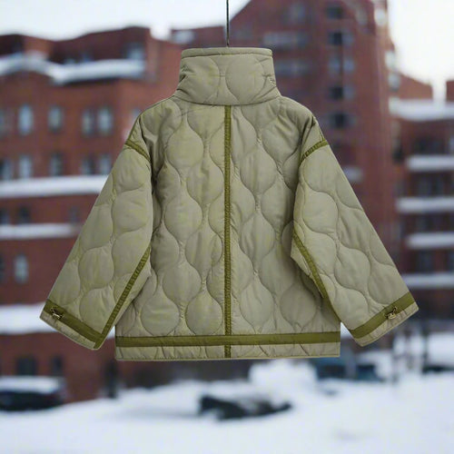 EB | Baumwolljacke in Hüftlänge mit Stehkragen und Kordelzug