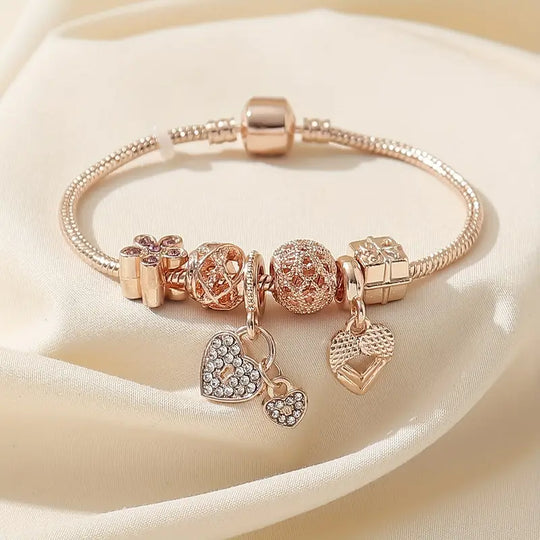 EB Modisches Armband mit Strasssteinen und Blumen
