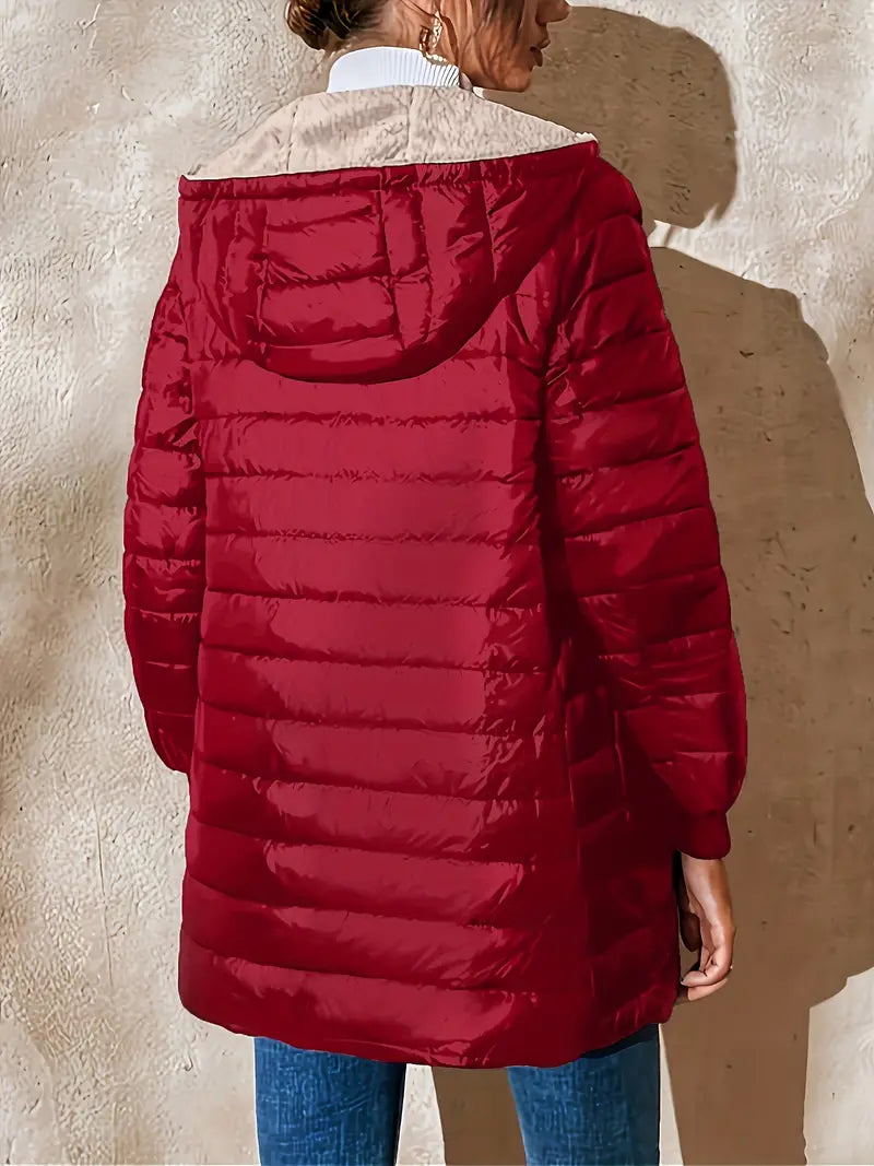EB | Mittellange Kapuzen Steppjacke