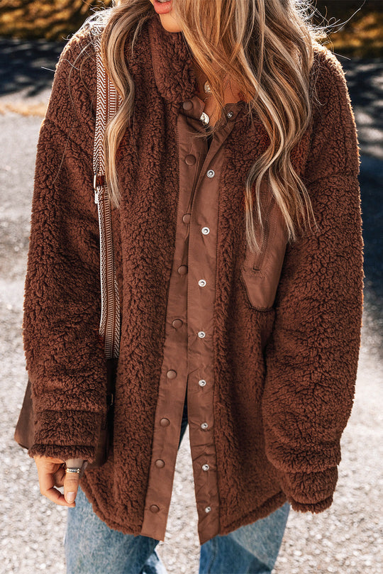 EB | Oversized Teddyjacke Polyester Warm und Bequem