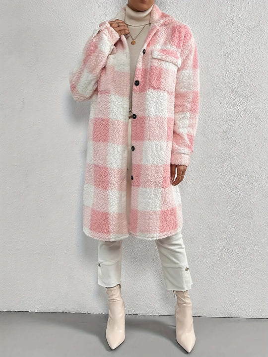 EB | Damen Karierter Langarmmantel
