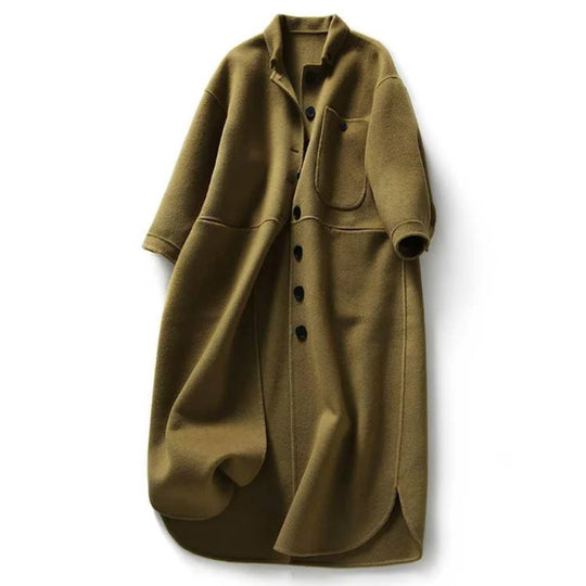 EB | Mantel Lange Elegante Silhouette Breite Revers Bequem Lässiger Schnitt