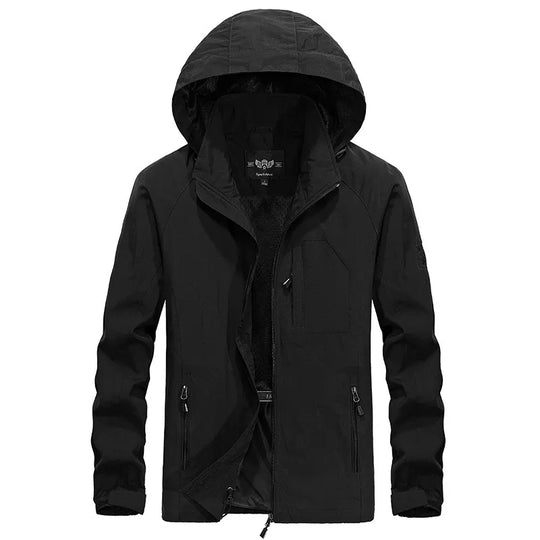 EB | Wasserdichte Outdoor Herrenjacke mit Abnehmbarem Kapuzenverband