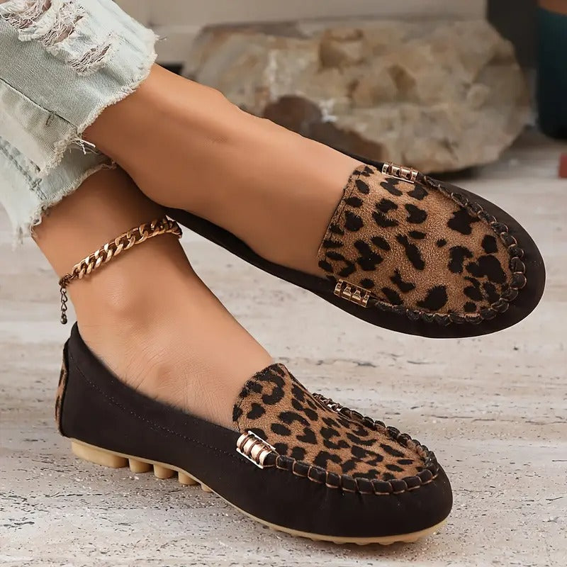 Bequeme Damen-Slipper mit wildem Leopardenprint EB EB