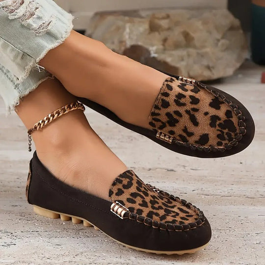 Bequeme Damen-Slipper mit wildem Leopardenprint EB EB