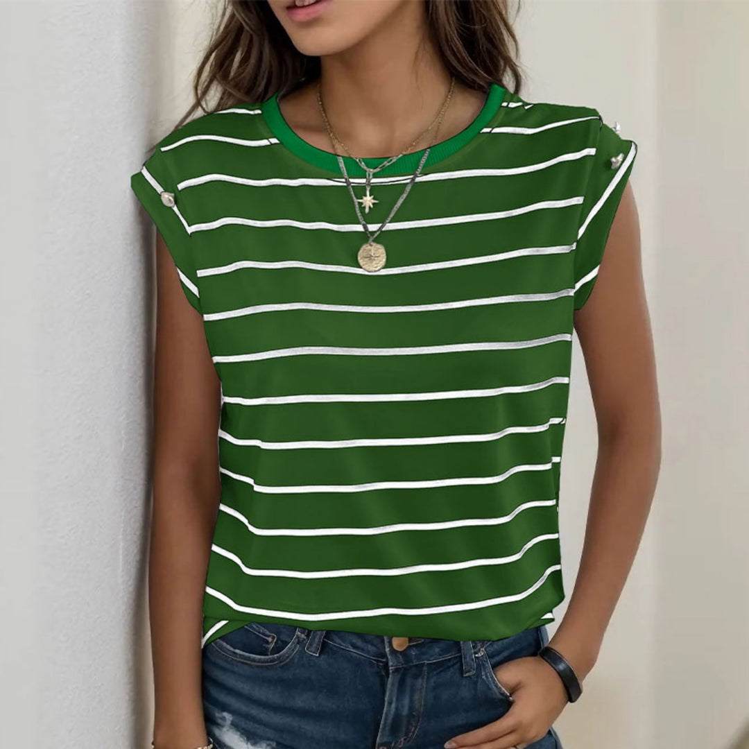 EB | Ärmelloses gestreiftes T-Shirt Frauen