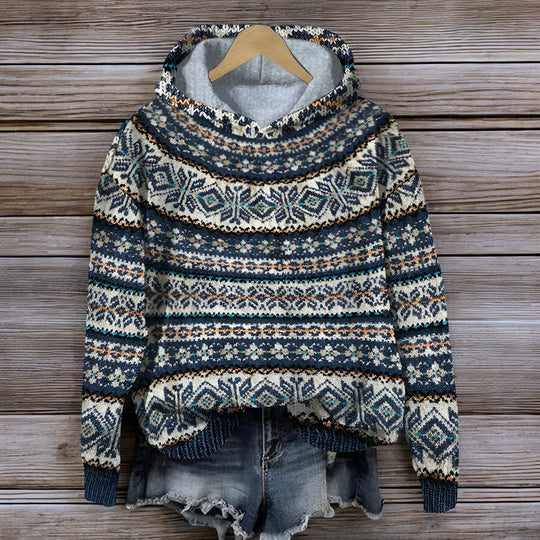 EB | Isländischer Gestrickter Kapuzenpullover für Den Winter