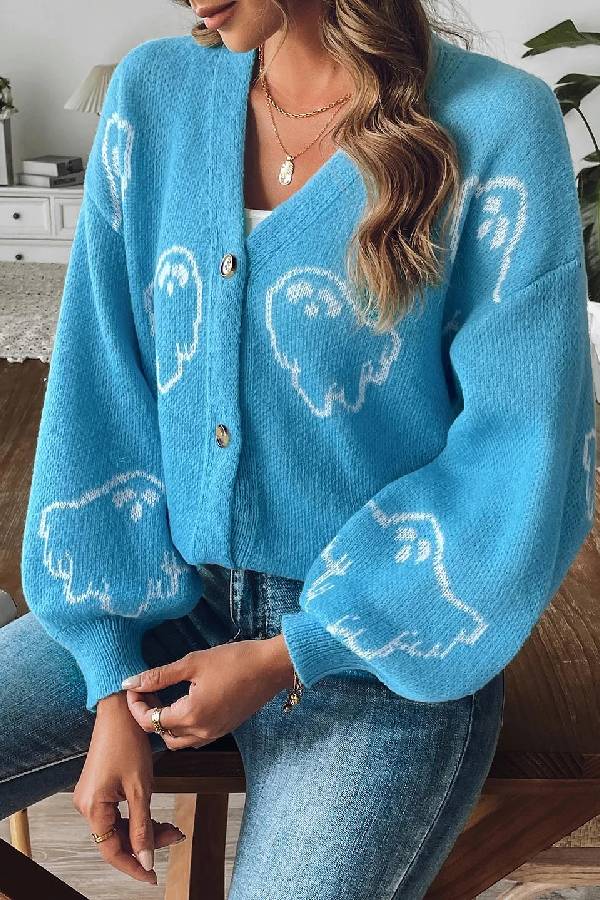 EB | Lockere lässige Cartoon Jacquard-Jacke
