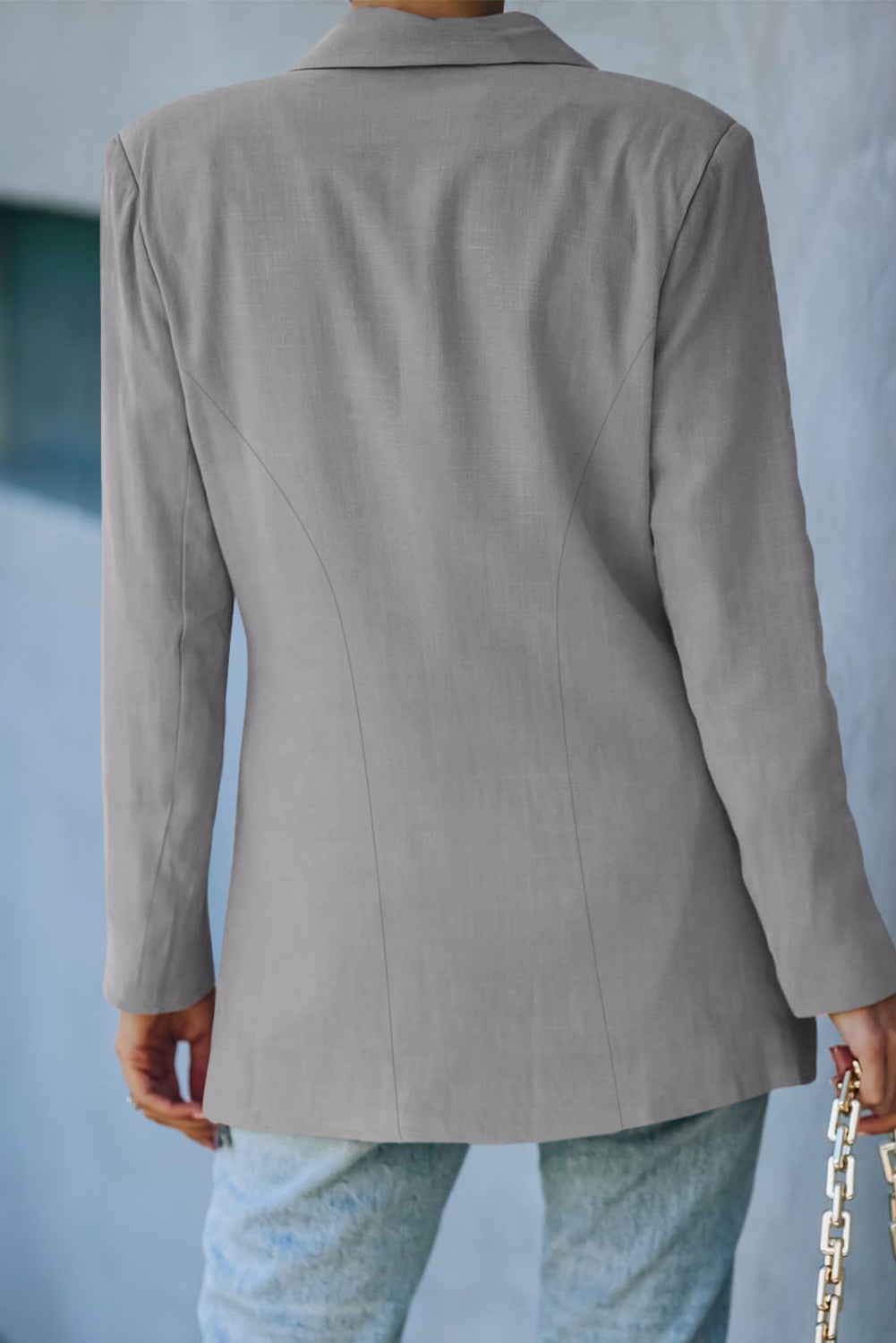 EB | Doppelreihiger Blazer mit gepolsterten Schultern und Taschen